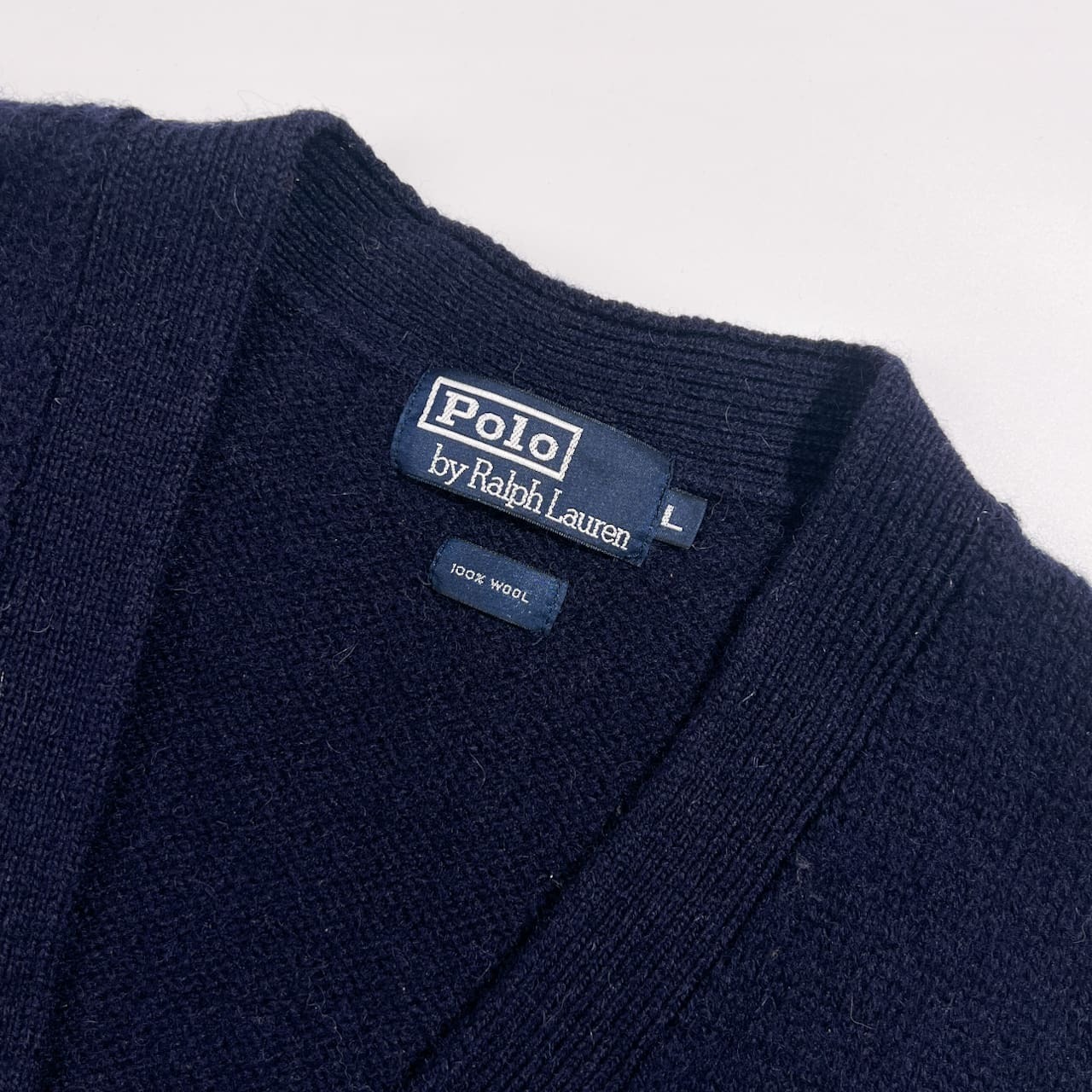 90s Polo by Ralph Lauren ポロ ラルフローレン 前開き ウール ニット ベスト L/ネイビー系 メンズ  ナイガイ ビンテージ