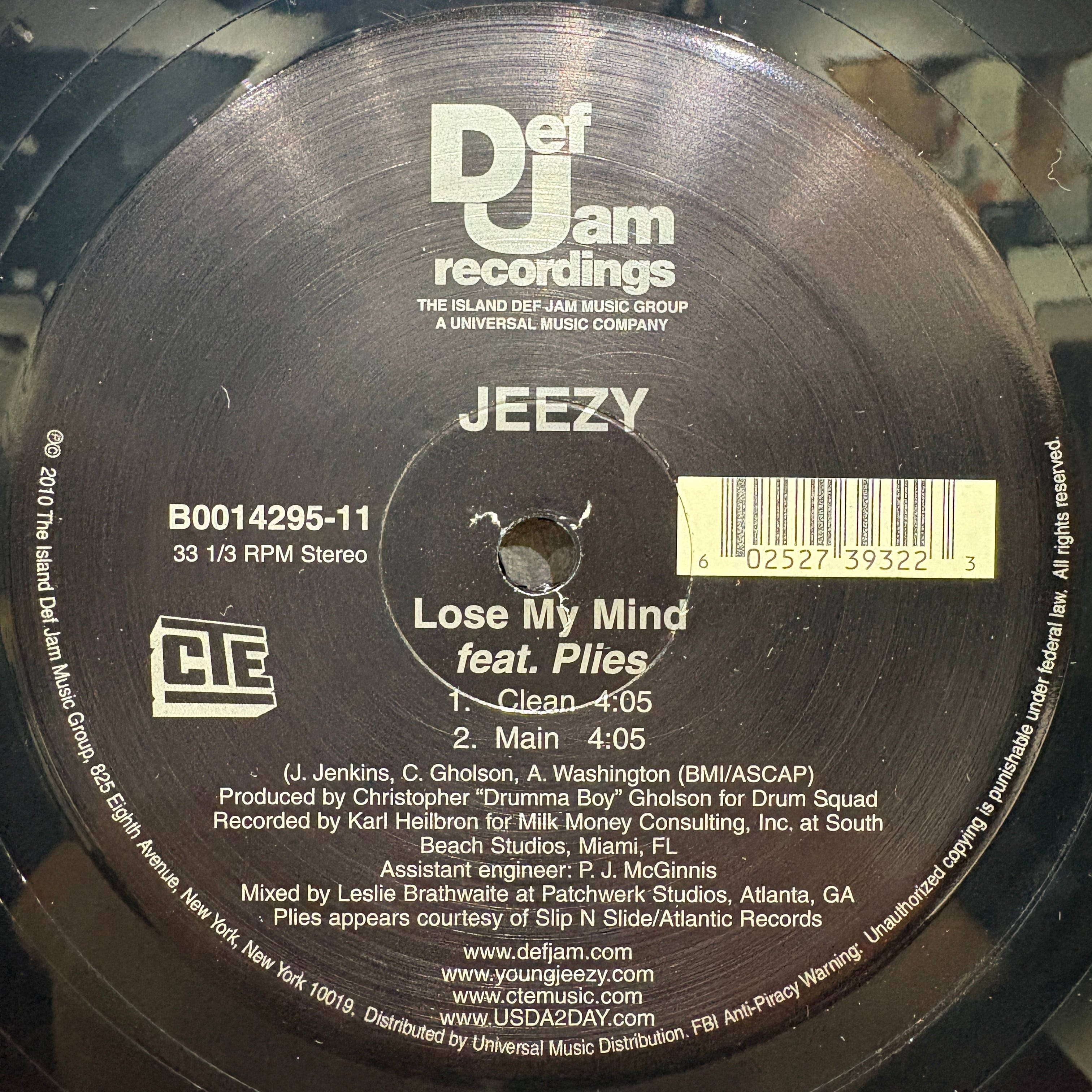 YOUNG JEEZY / LOSE MY MIND | 中古レコード通販｜HIPHOP・R&B・シティ