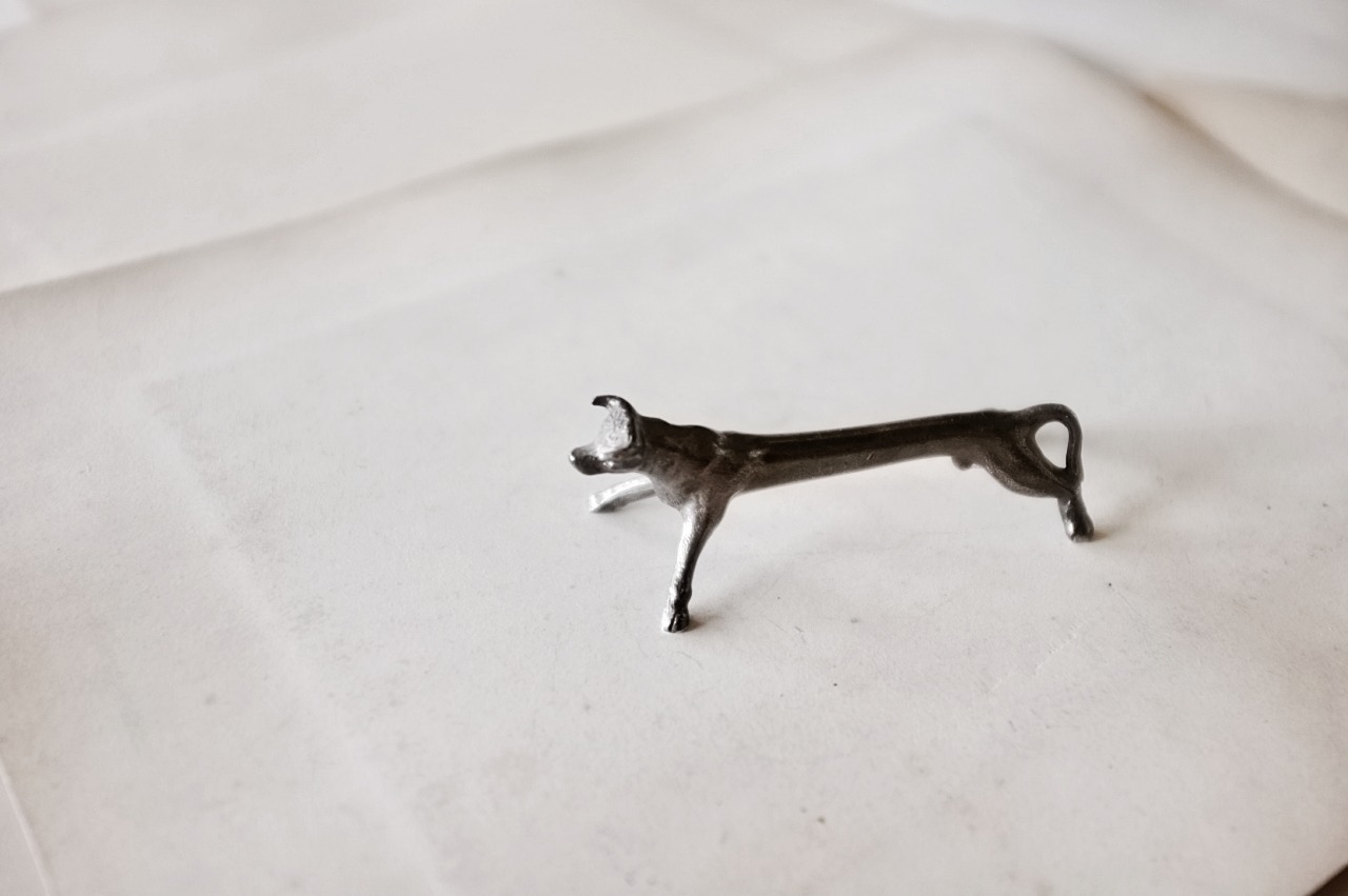 フランス 黙想する動物たちとカトラリーレスト 雄牛さん アンティーク