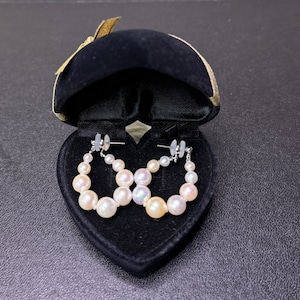 【Via Luna×神戸宝飾】360度可愛い あこや真珠キャッチレスフープピアス