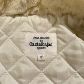 Castelbajac カステルバジャック ダッフル風 デザイン ファー & ニット コート F フリーサイズ /アイボリー