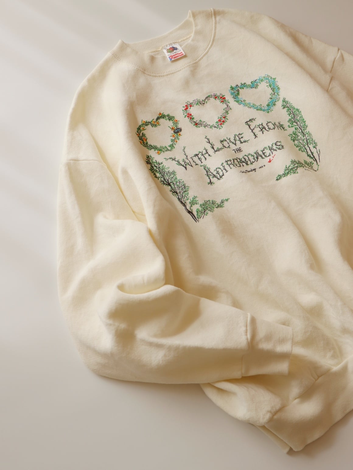 ●90s made in USA garden & heart flower print design sweatshirt