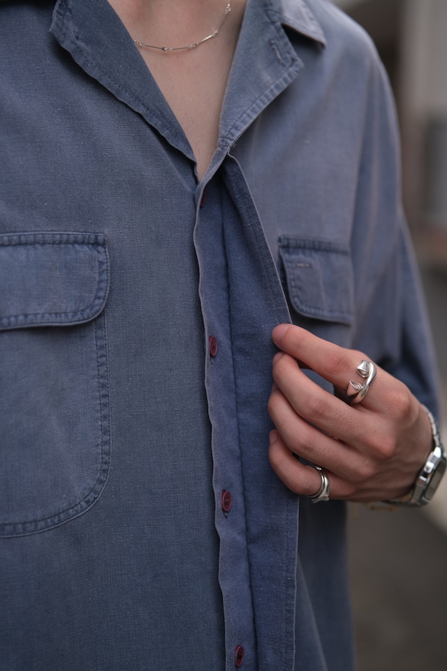 Utah/ "DIRECTIONS" open collar short sleeve cotton shirt