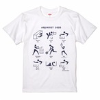 ピクトグラムTシャツ（英語日本語併記・前プリント・ホワイト）