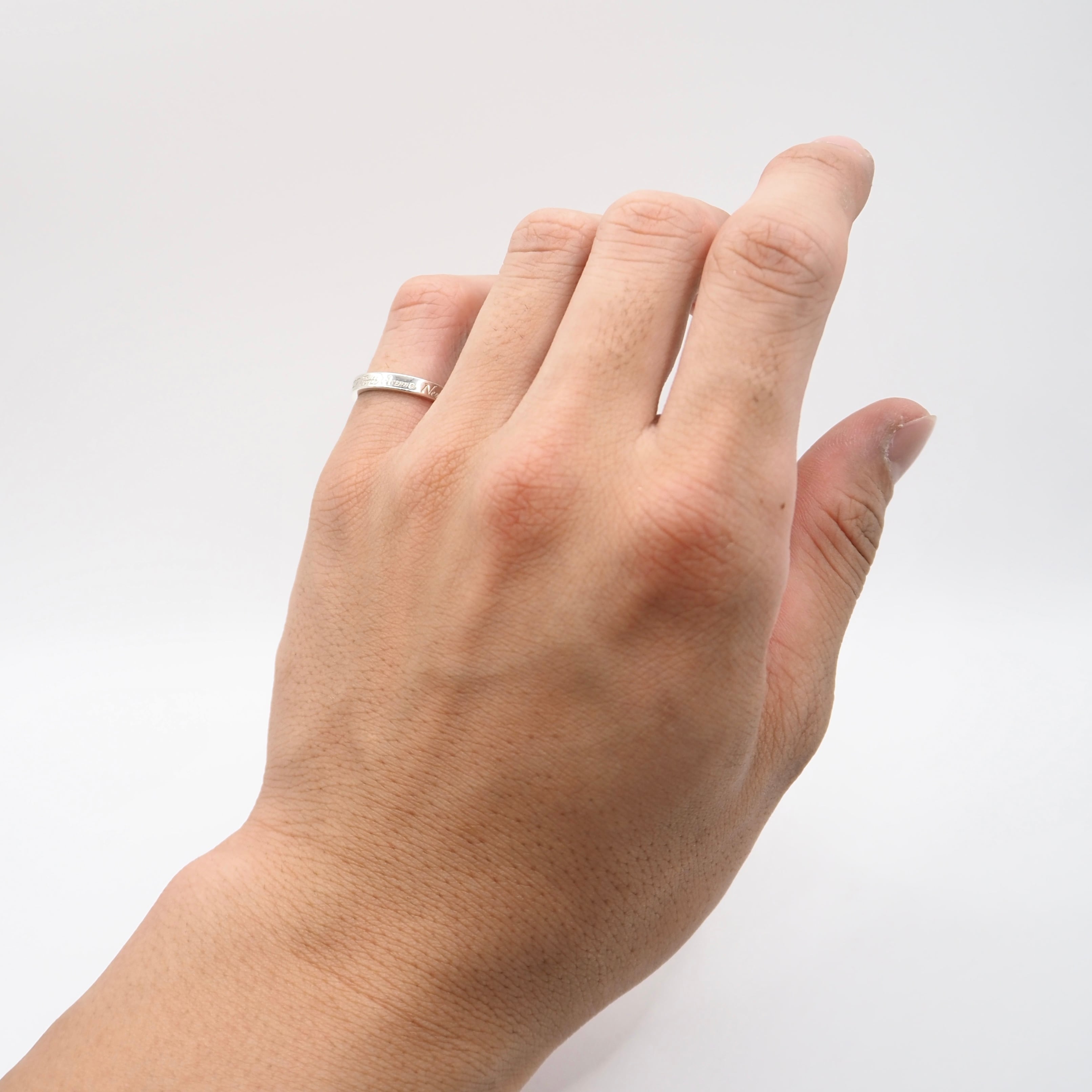 Tiffany&Co. 約9号 ノーツ ナロー リング シルバー925 ティファニー