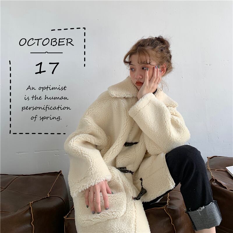 ボア ダッフルコート 韓国ファッション もこもこ 防寒 ハーフコート