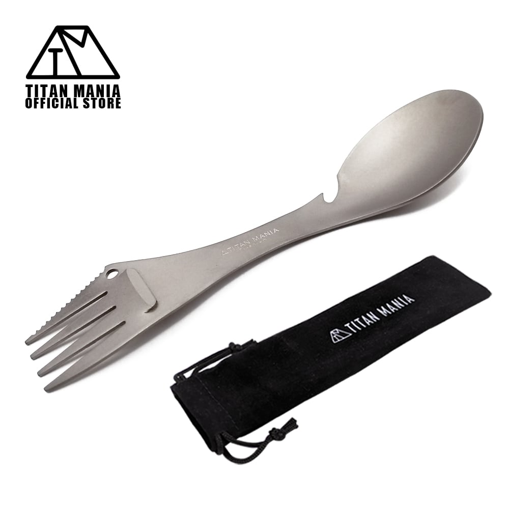3in1カトラリー チタン製 スプーン フォーク ナイフ 一体型 超軽量