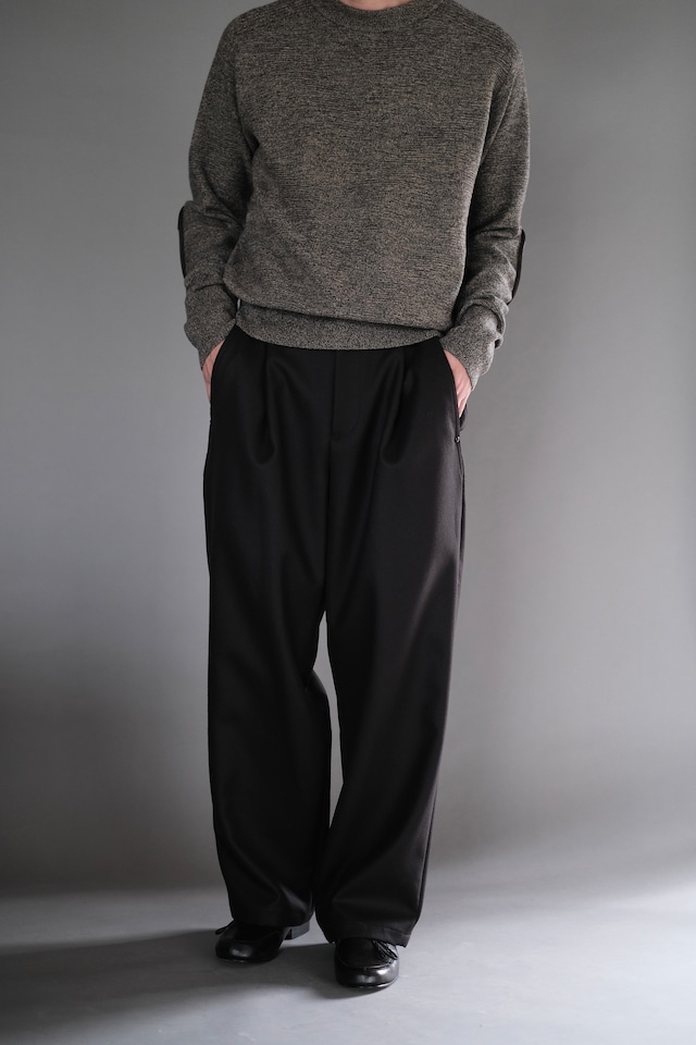 ULTERIOR / SUPER FINE LIGHT MELTON TUCKED TROUSERS