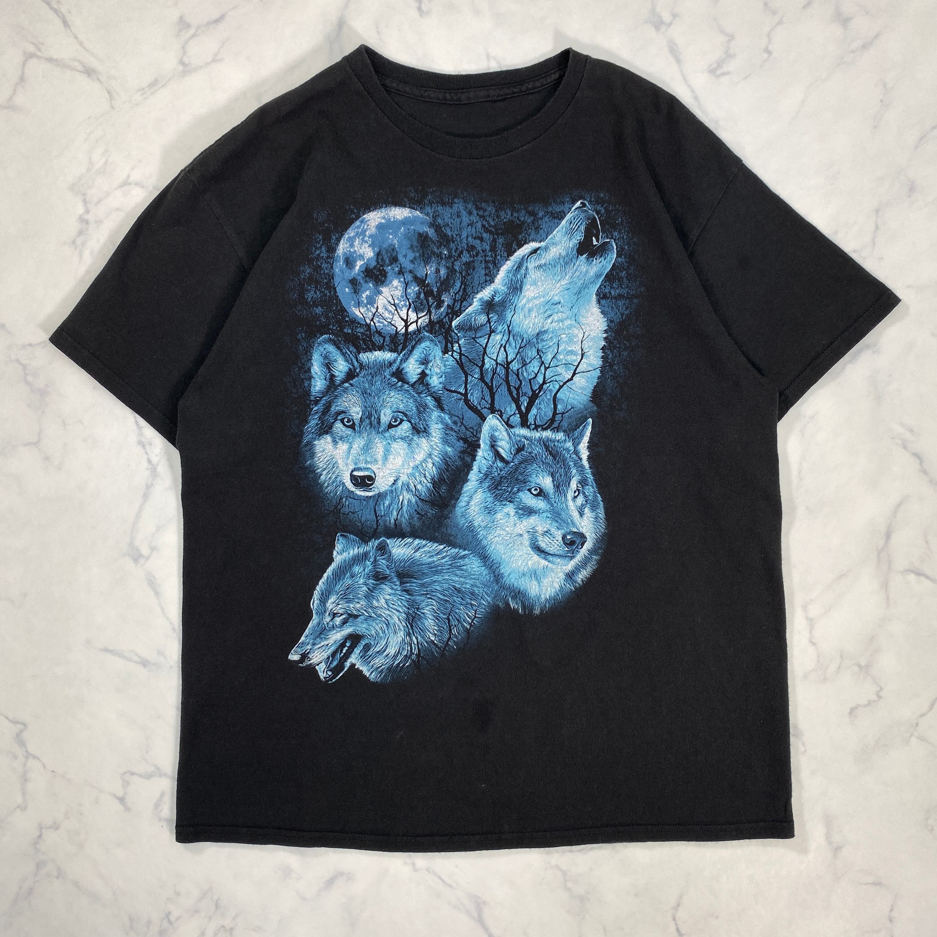 ウルフ 狼 アニマルプリント Tシャツ | KOUHUKU