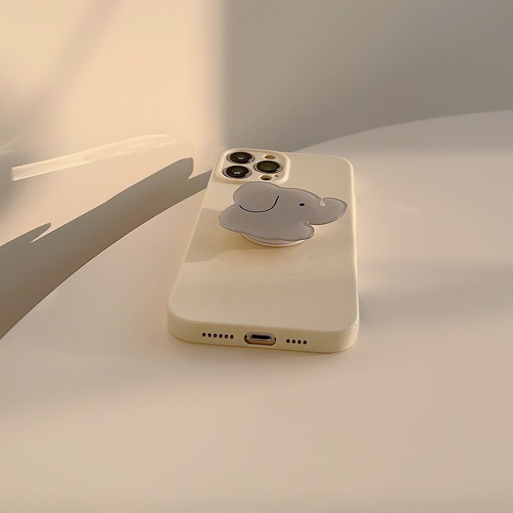 なんだろ。かわいい◎ぞうさん iPhone14 シンプル ケース 落下防止