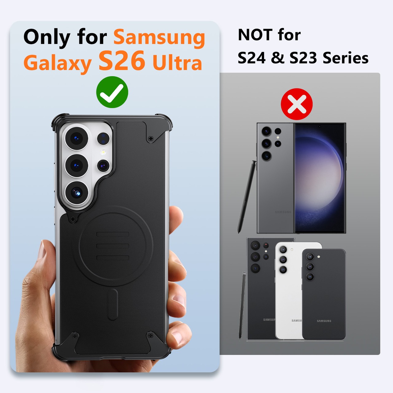 ◆Galaxy S26 Ultra◆ Leather & Aluminum Phone Case / レザー & アルミニウム スマホケース