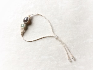 ボツワナアゲート＋翡翠 macrame bracelet