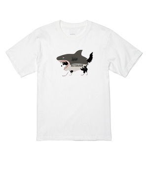 デザインNO.134 レトシャーク　サメの着ぐるみ ボーダーコリー１　Tシャツ 6.2oz