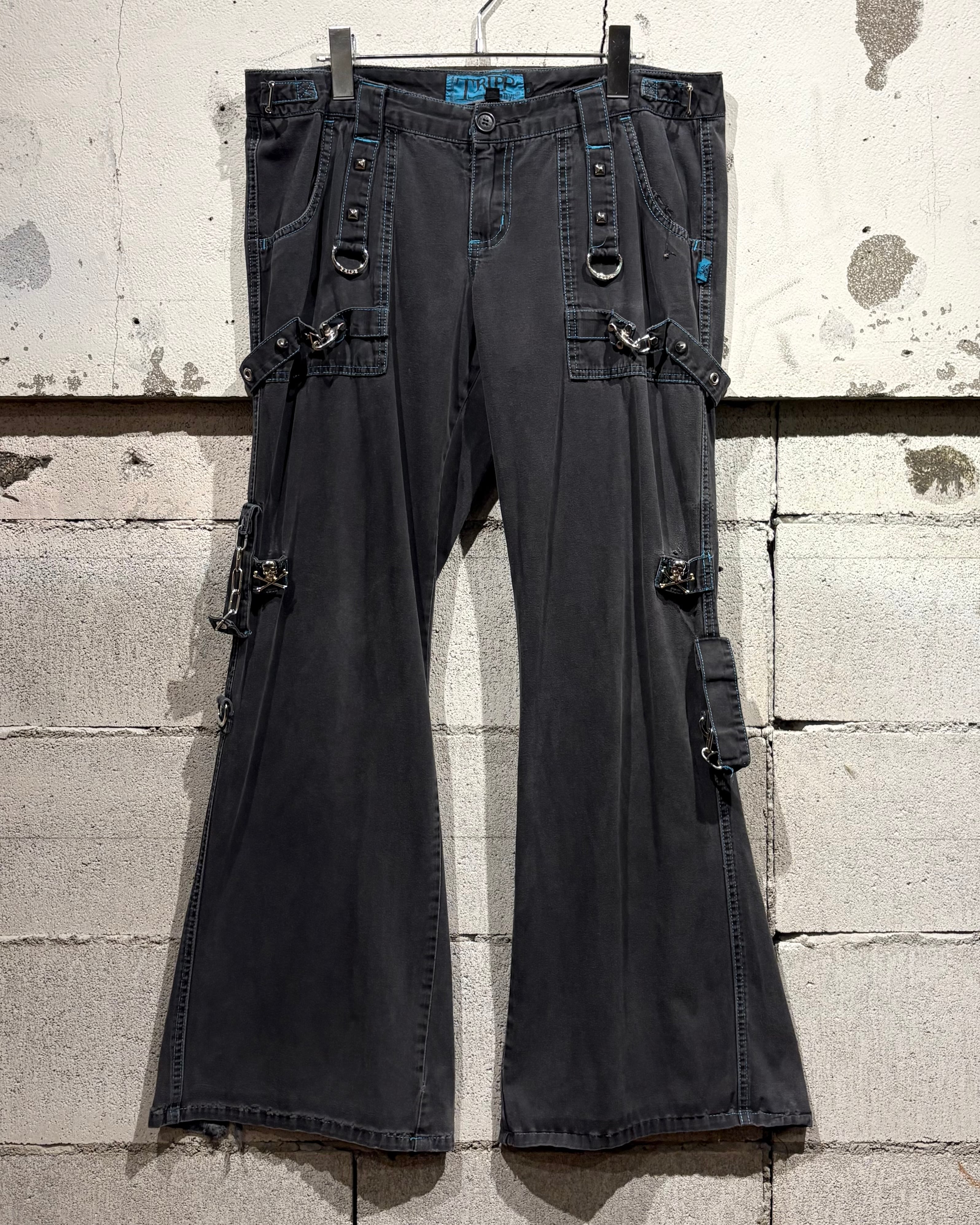Tripp NYC アーカイブ ボンテージパンツ ギミック パンク Swag Caka otto】“TRIPP NYC” Zip Gimmick Vintage Flared Pants | Caka