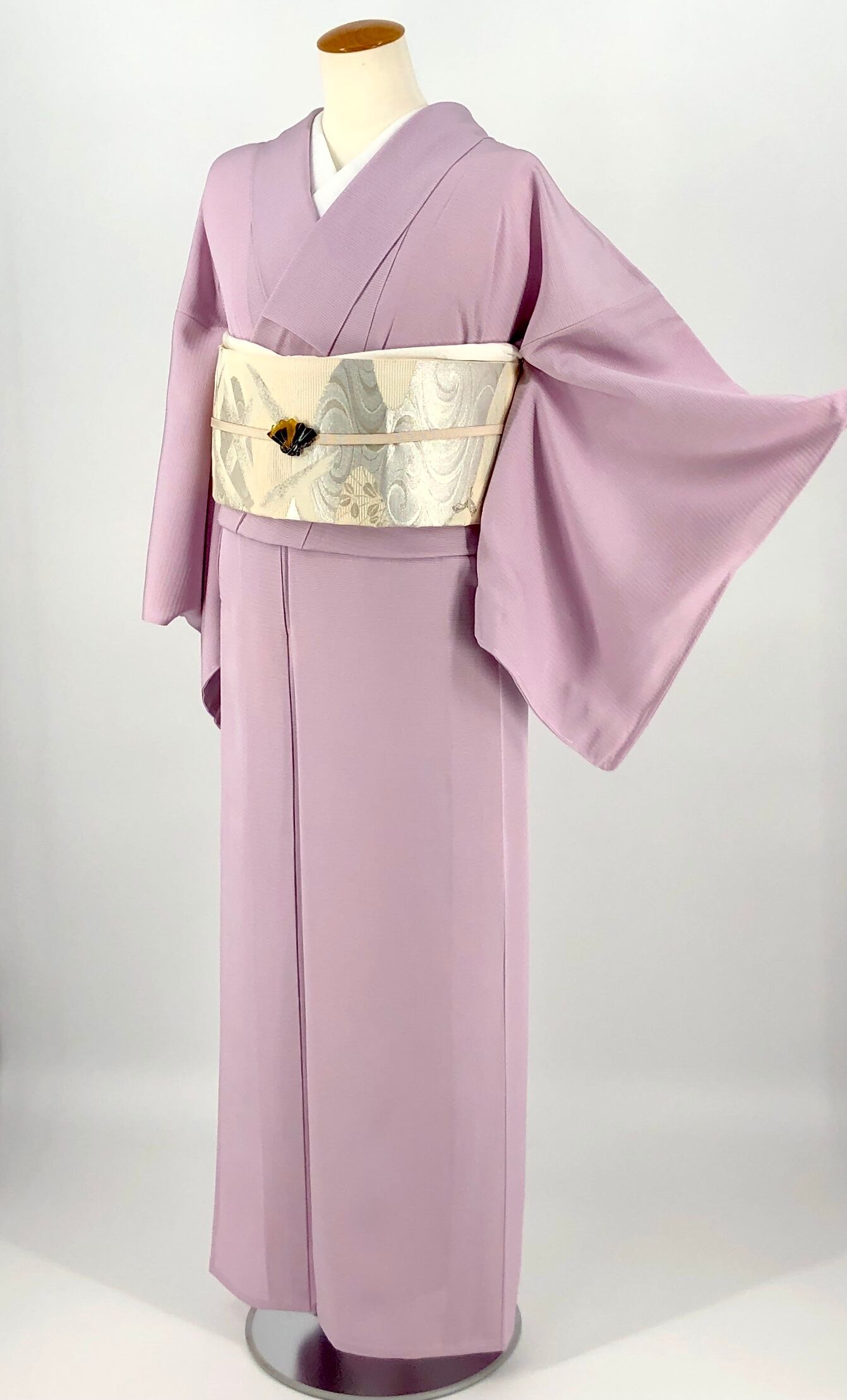 夏着物】色無地レンタル フルセット 淡紅藤色一つ紋 MSサイズ 017  