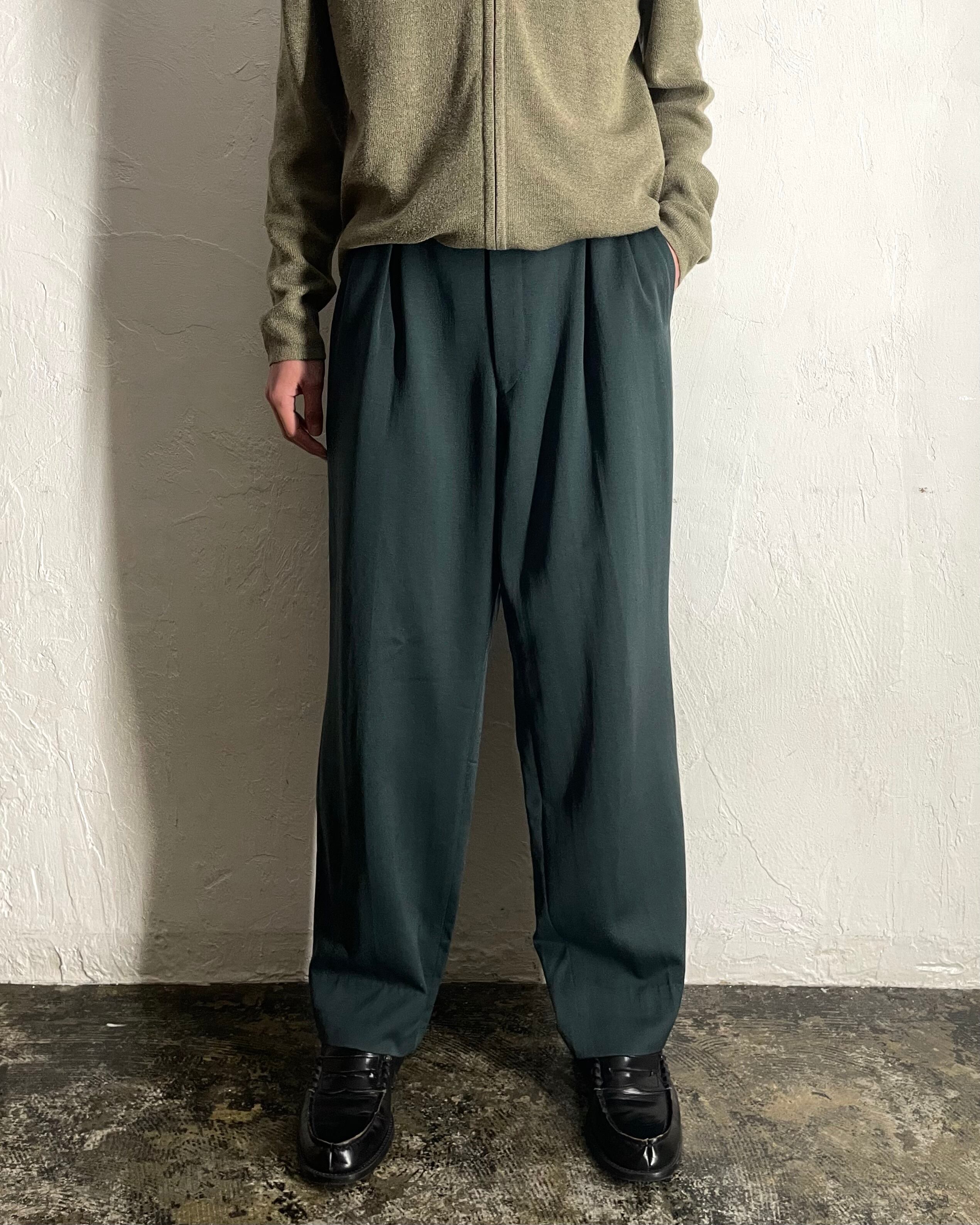 デッドストック　Christian Dior　スラックス　タグ付き　2タック 80s Christian Dior 2tac Wool Gabardine Slacks | VOLAR