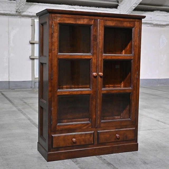 松本民芸家具 43万「A型面取書棚」ミズメザクラ無垢材 キャビネット 本 飾り 和家具 引き出し ドロワー 収納 水目桜