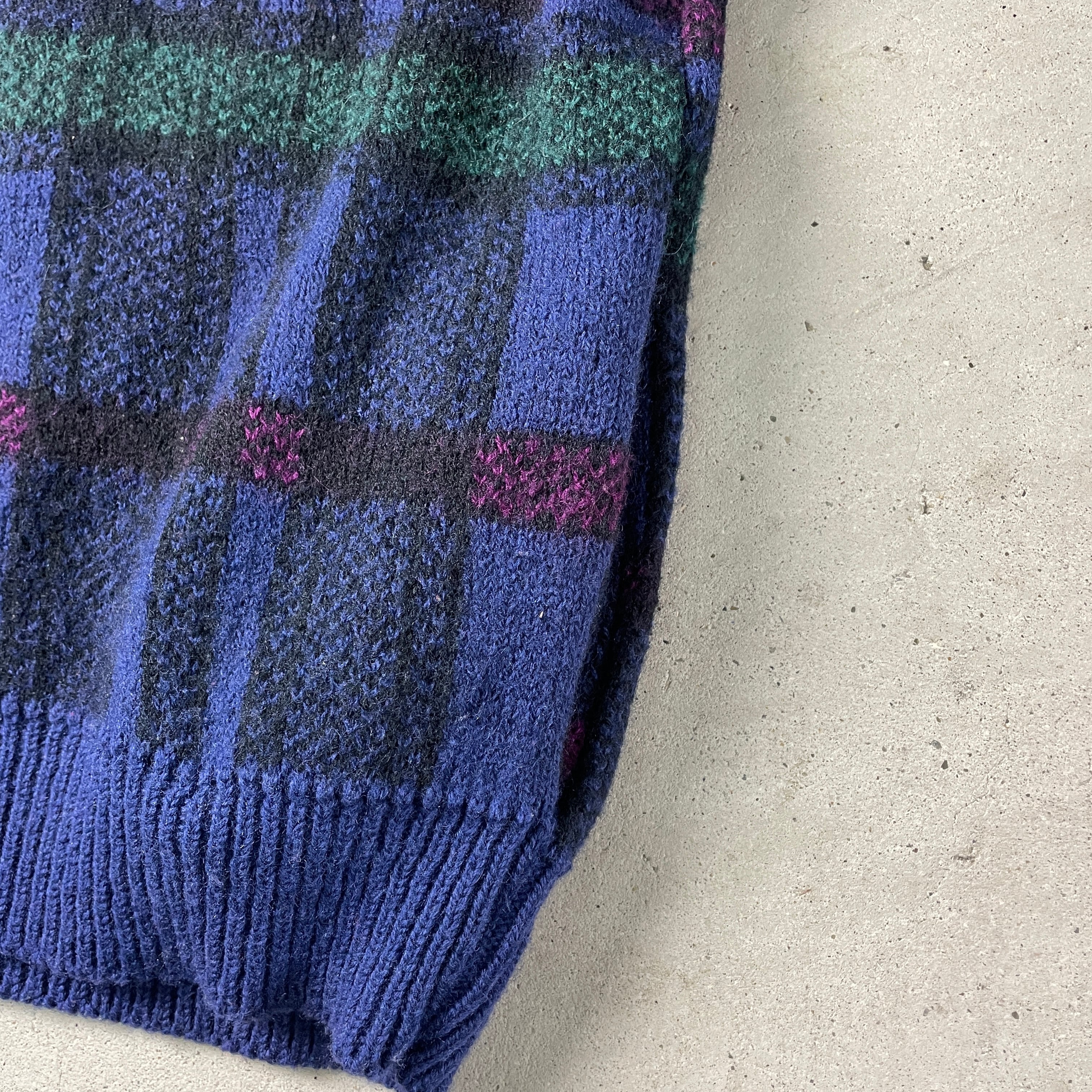 90年代 USA製 ALPS アルプス ハーフジップウールニットセーター