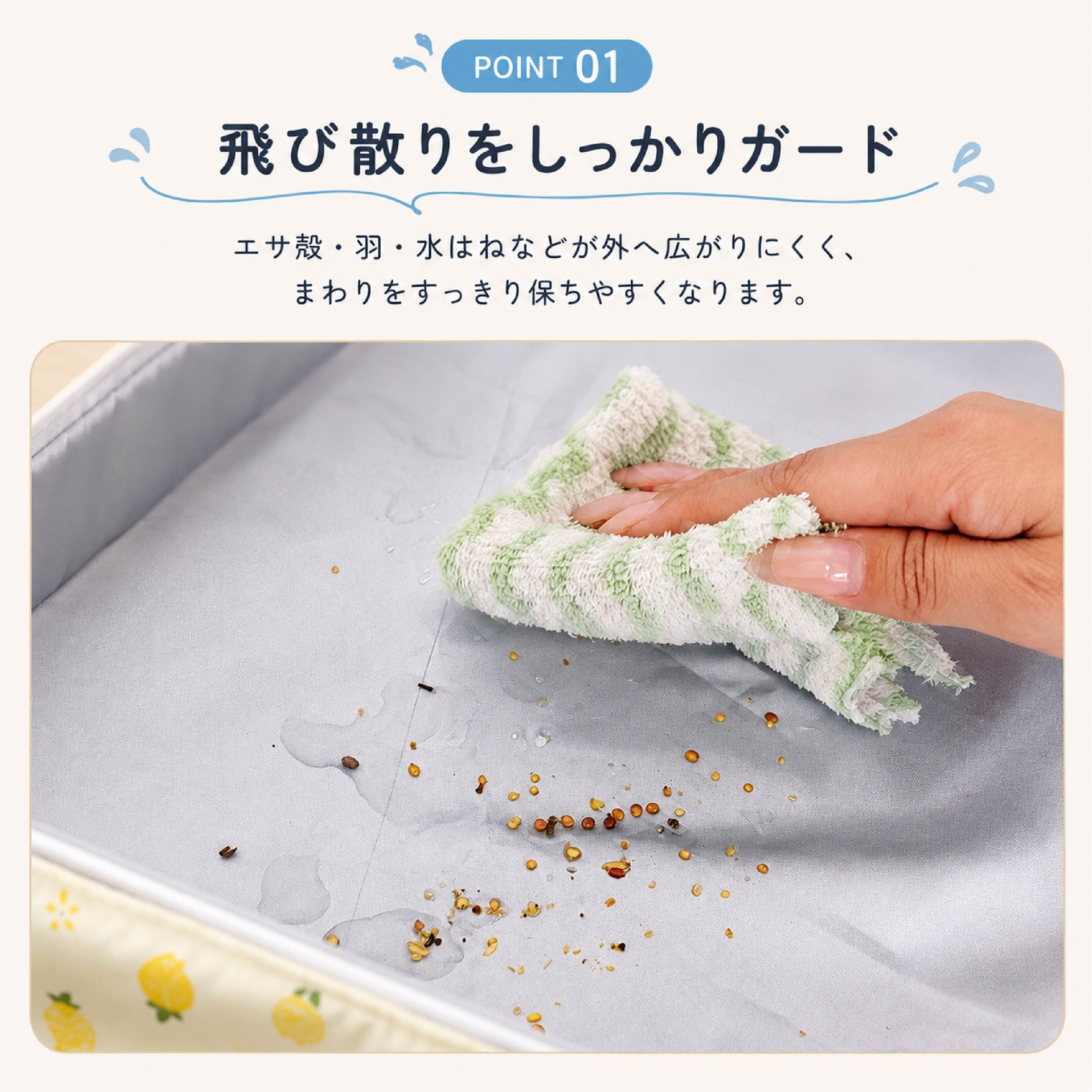 NY 888 .鳥かご用 飛び散り防止カバー 約60×60cm 防水 防汚 ケージ