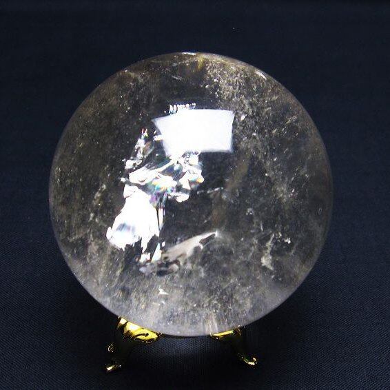 水晶 丸玉 虹入り 59mm 水晶玉 一点物 おまかせ便 151-7192