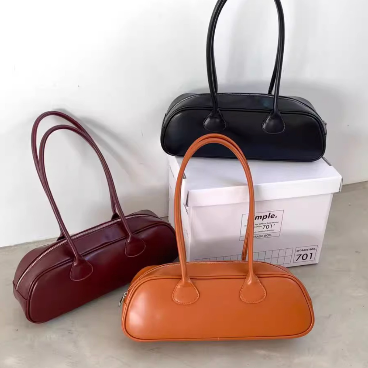 ロングハンドルボストンバッグ