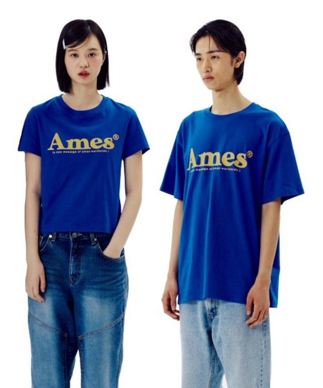 [AMES-WORLDWIDE] BASIC LOGO TEE BLUE