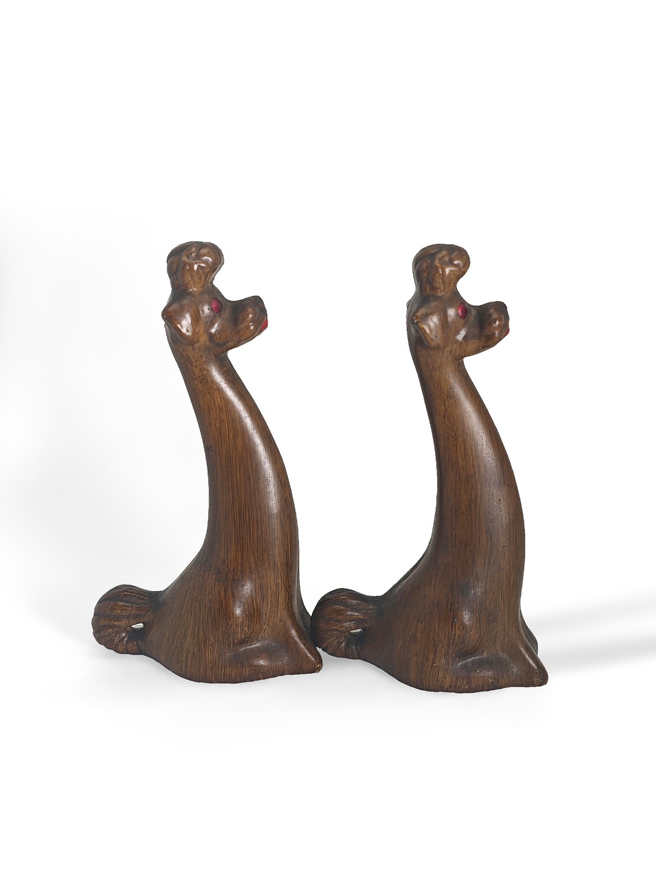 ヴィンテージ雑貨 木彫りの犬（ペア）