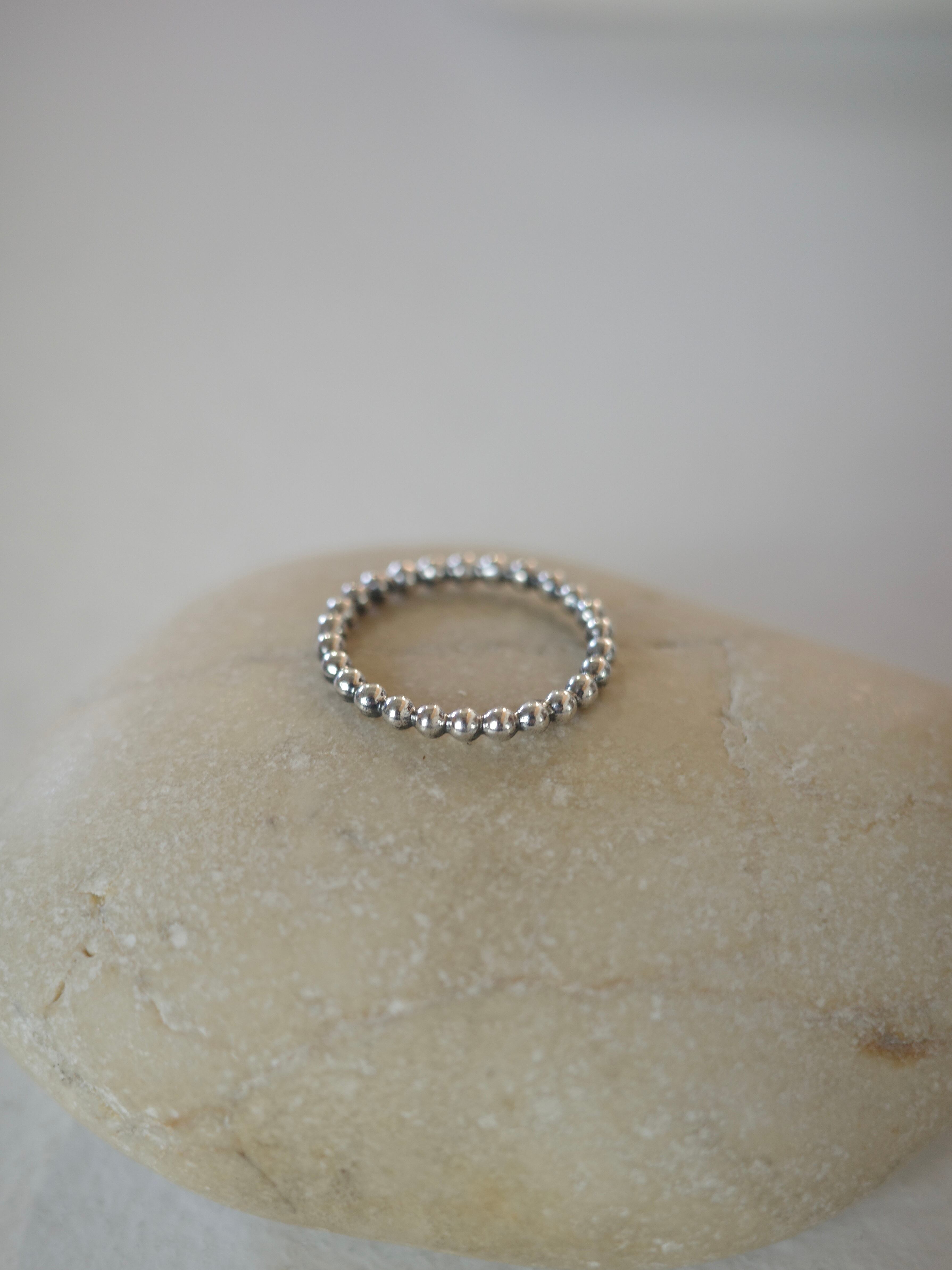 <vintage silver925>petit beaded band ring