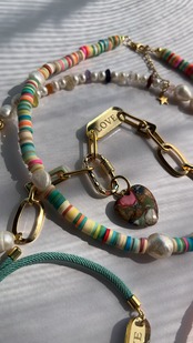 クレイ × バロックパール　カラフルネックレス［GSN090］