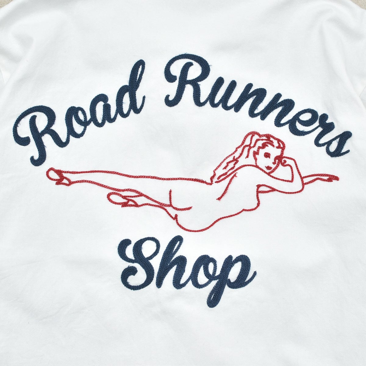 Chain stitch design cotton work jkt white color | 古着屋 grin days