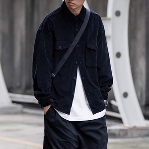 ★TEXTURED PLAIN CORDUROY WORK SHIRT　　　A0785