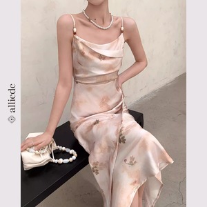 フラワードレープワンピース　A2935