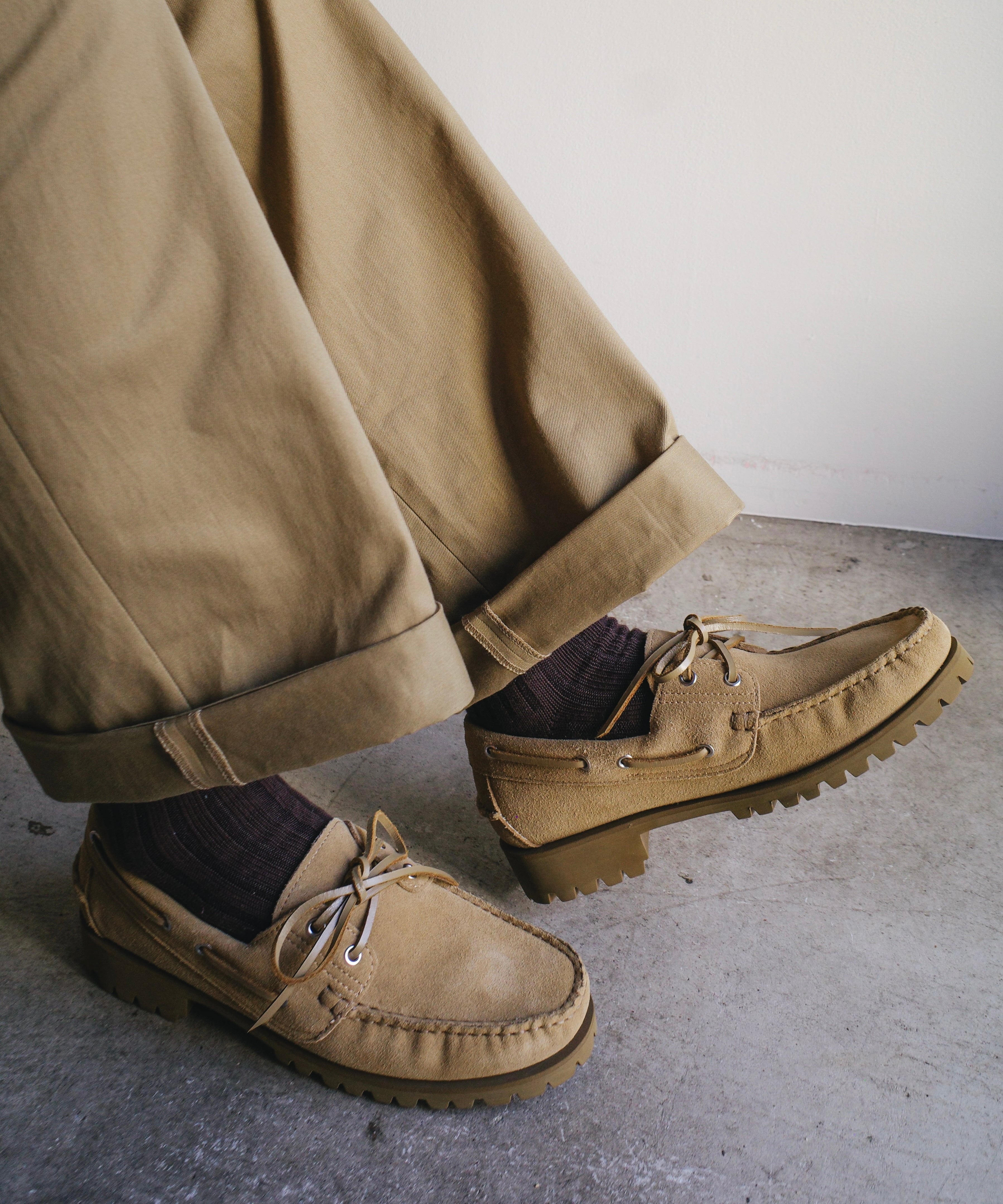 UNUSED / UH0633 SUICOKE DECK SHOES VIBRAMSOLE(BEIGE) | AfterSchool