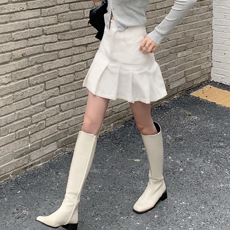 プリーツAラインスカート サマーソリッド カラー薄手ショート 夏物 ソリッドカラー ドラファッションホール79049472738