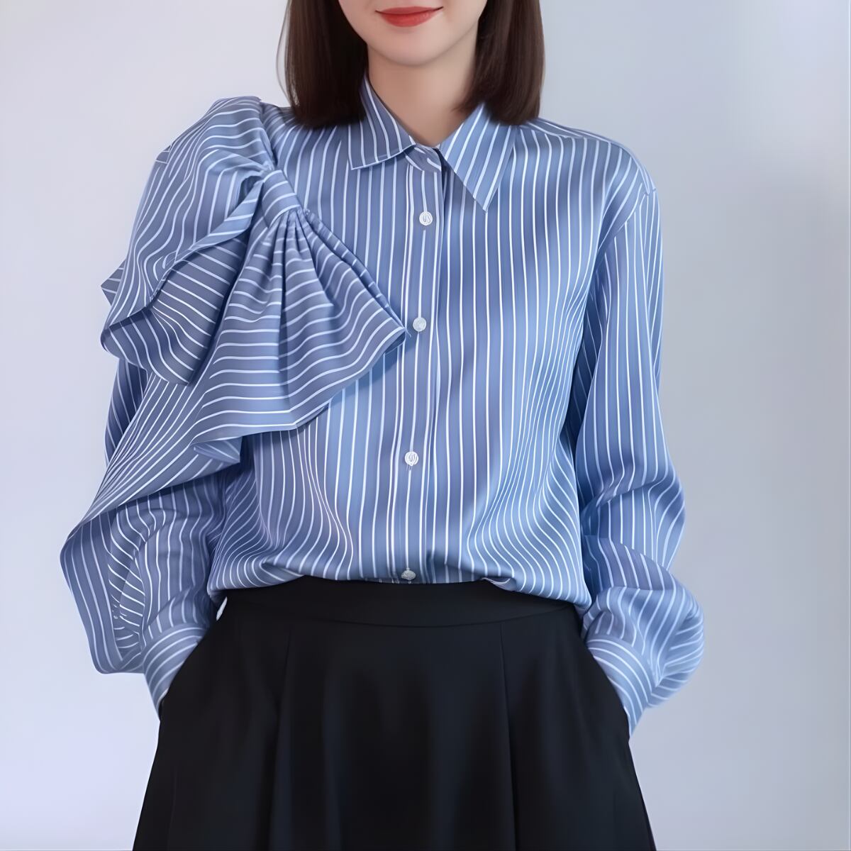 Big Bow Stripe Shirt ch0130