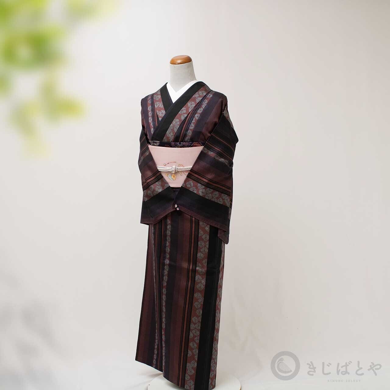 正絹 縞と絞りの単衣 | きじばとや