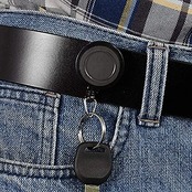 Enjoy Youth 社員証 ネックストラップ ネームホルダー 吊り下げ名札用リール リールクリップ リールキーホルダー カードホルダー クリップ付き 最長60cmブラック