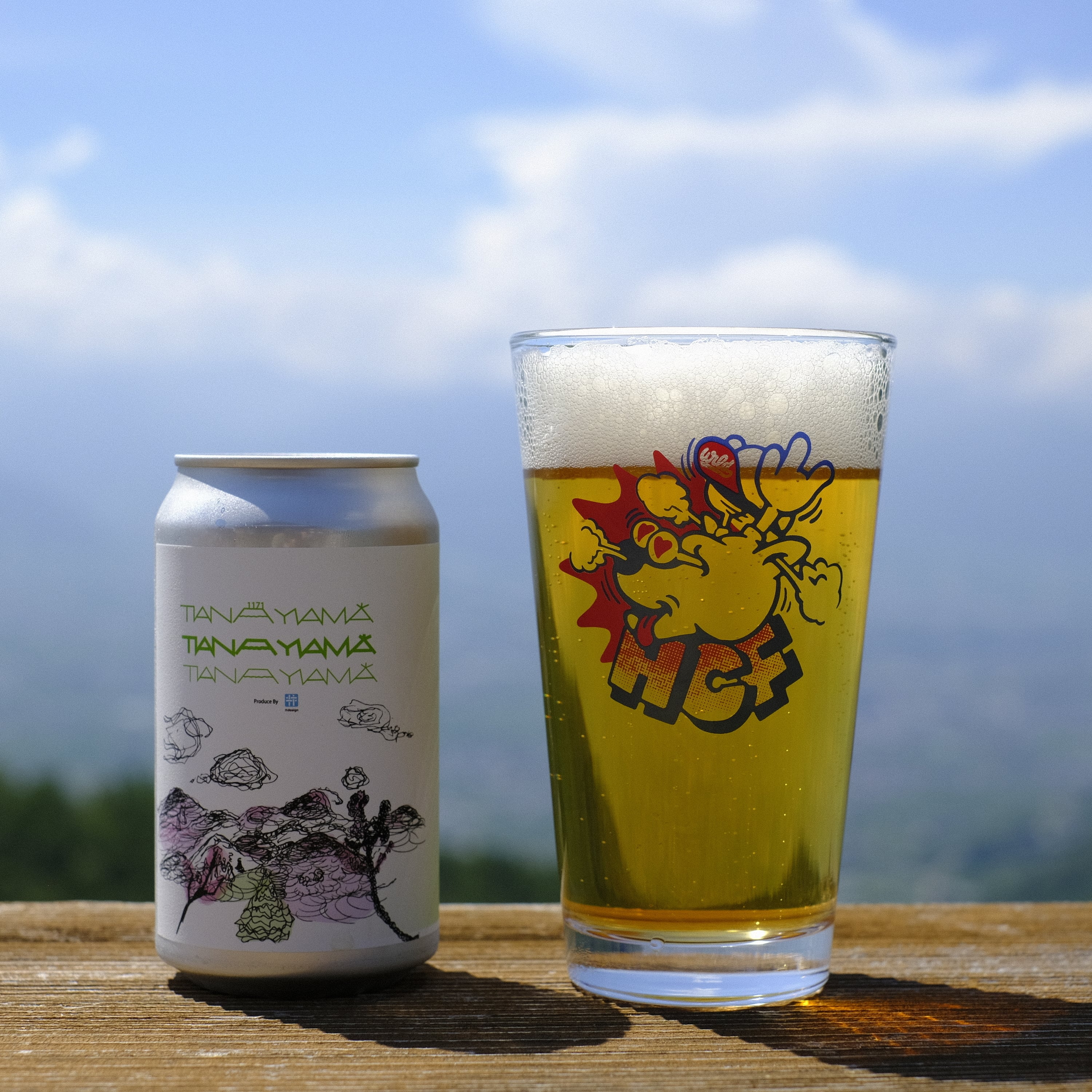 HCF オリジナル 鹿ロゴ パイントグラス オリジナルコースター付き