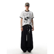 VINTAGE ストリート 車グラフィティワッフルTシャツ T2123