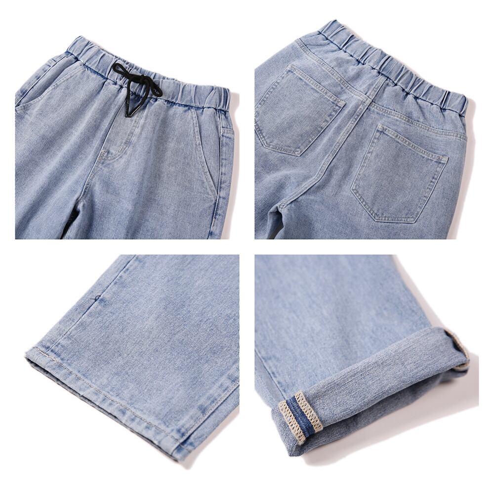 全2色 デニム パンツ ストレート カジュアル シンプル 無地