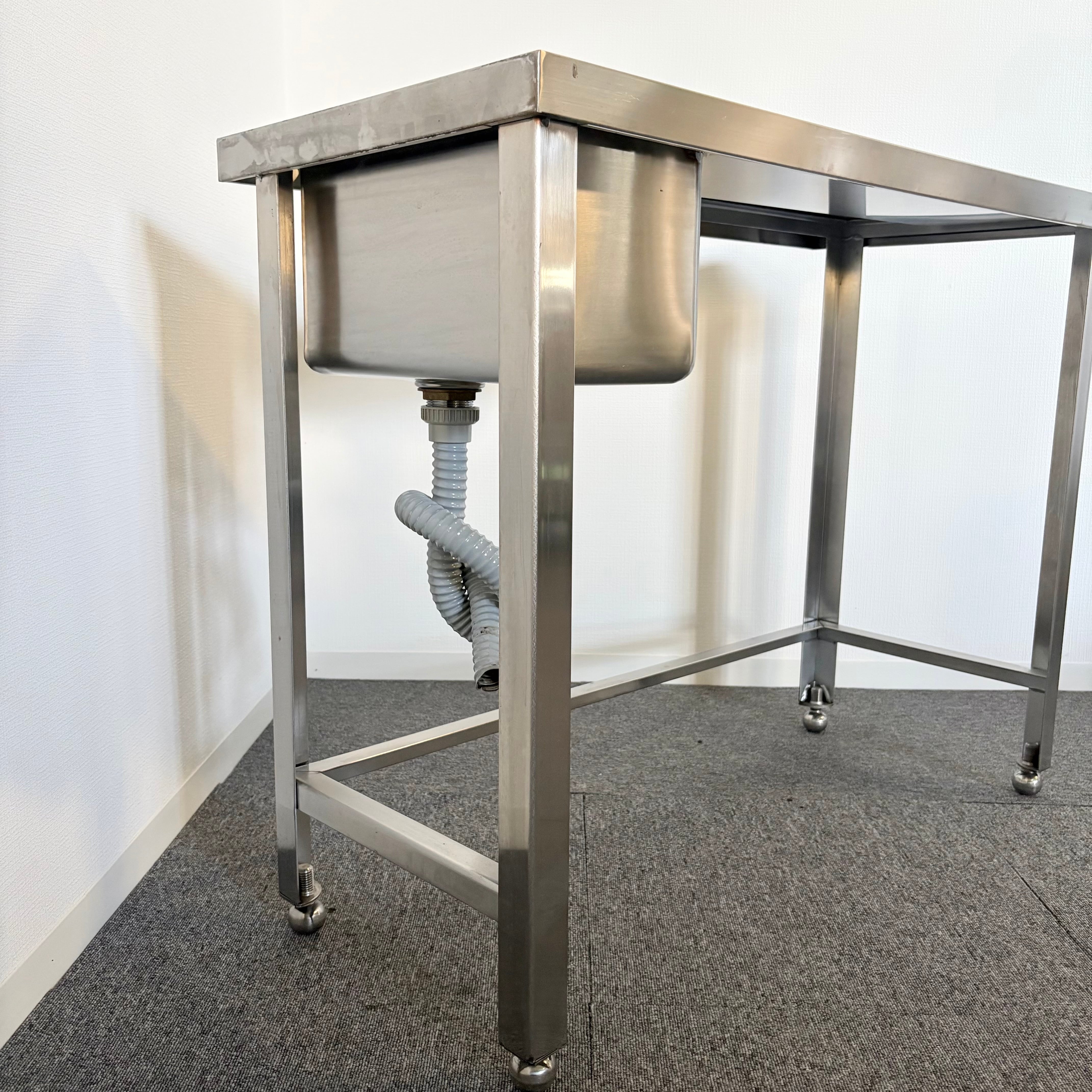 水切り付きシンク/幅1000mm×奥行450mm×高さ800mm/流し台/1742 | 厨房