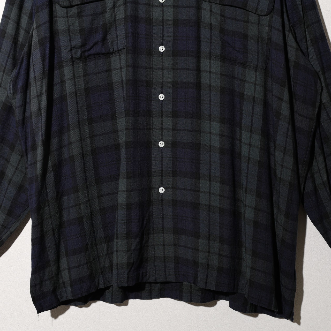 Mint XL 90s Rayon Black Watch L/S Shirt Polo Ralph Lauren ポロラルフローレン レーヨン ブラックウォッチ柄 長袖