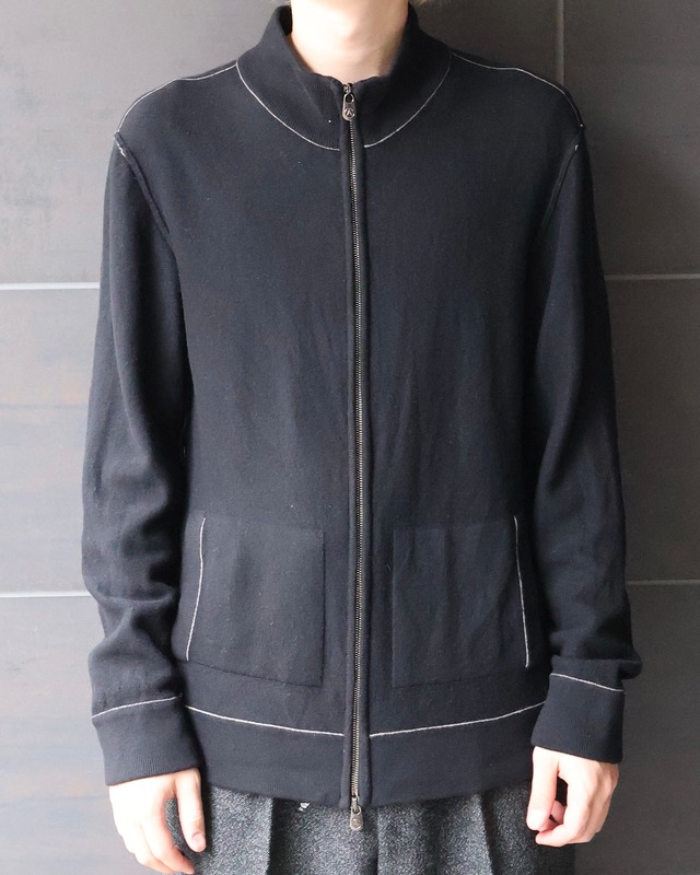 【ARMANI COLLEZIONI】stitch design double zip knit