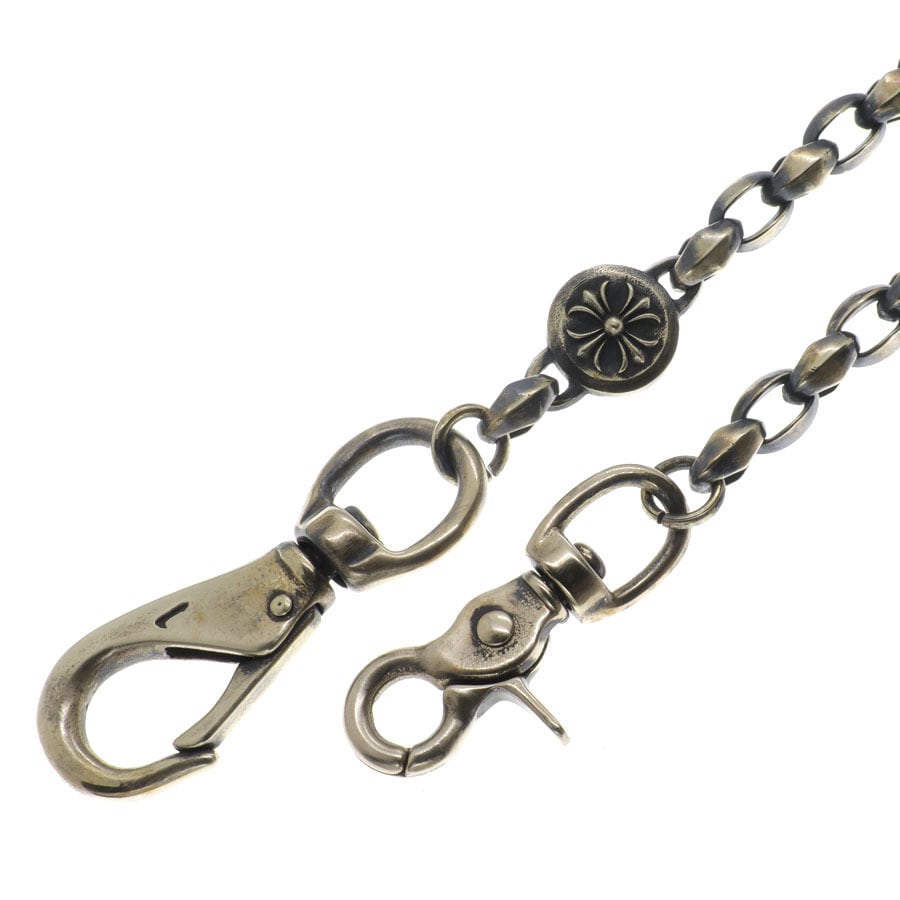 真鍮 ブラス ウォレットチェーン 編み込み オリジナル 燻し加工