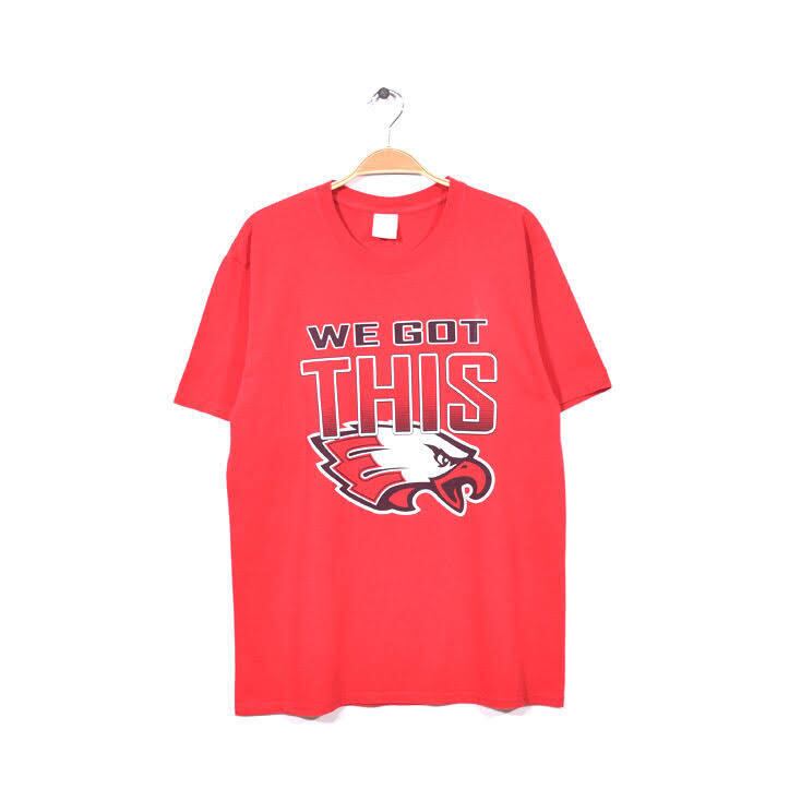 イーグルス カレッジ スポーツチーム コットン ロゴプリント Tシャツ メンズM アメカジ 古着 BB0510 ヤング衣料店