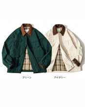裏地チェック柄コーデュロイラペルジャケット　S0648