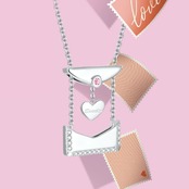 かわいい　小さな　ラブレター　ハート　レディース　ネックレス　