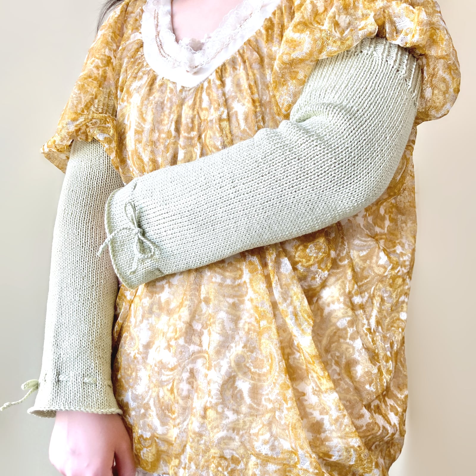 29色*推し色で作る夏も腕を隠せるアームカバー*袖口リボン