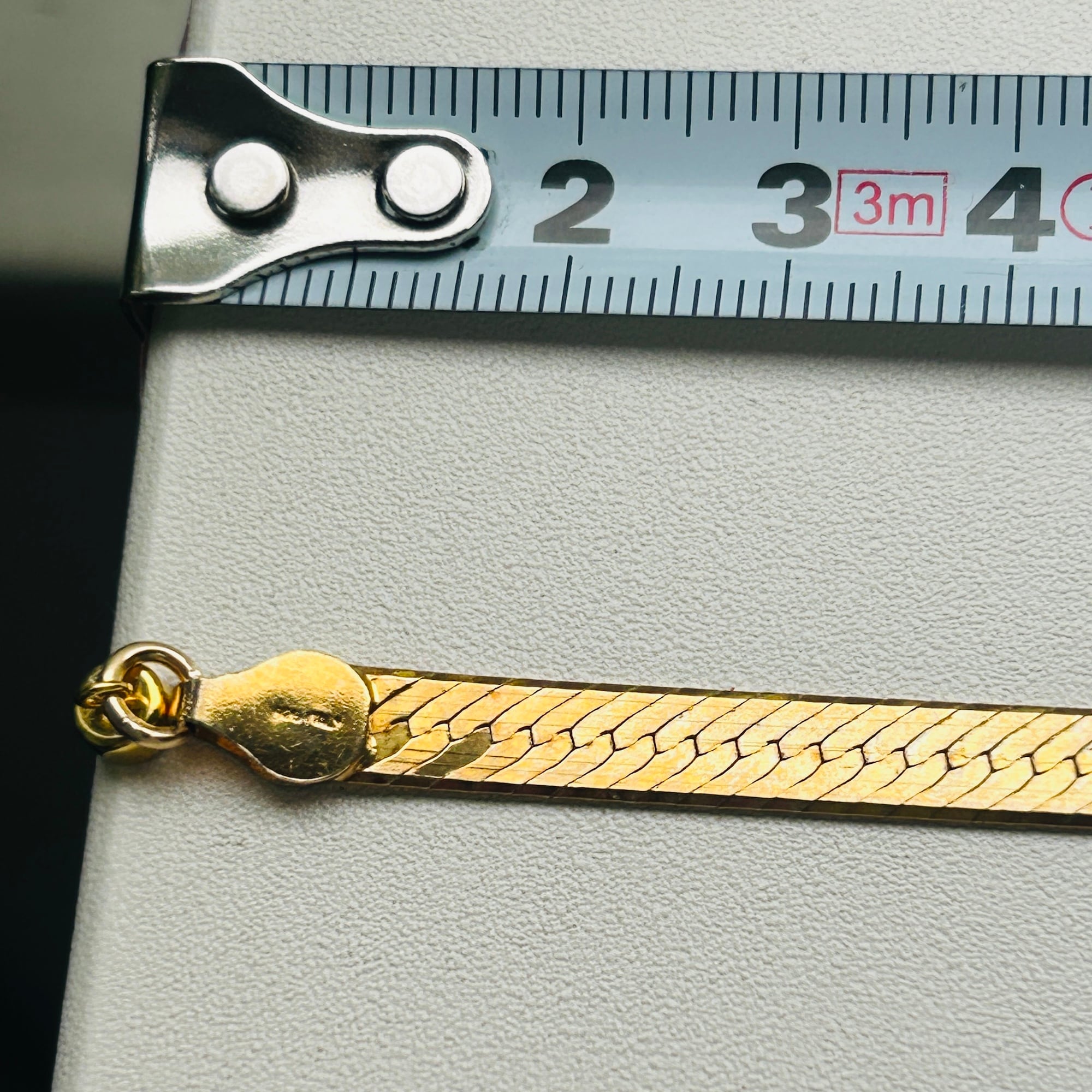 Italy シルバー925 GPヘリンボーンブレスレット（18cm） | Milo