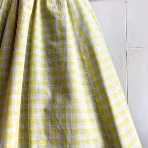 vintage light green check skirt with big pocket